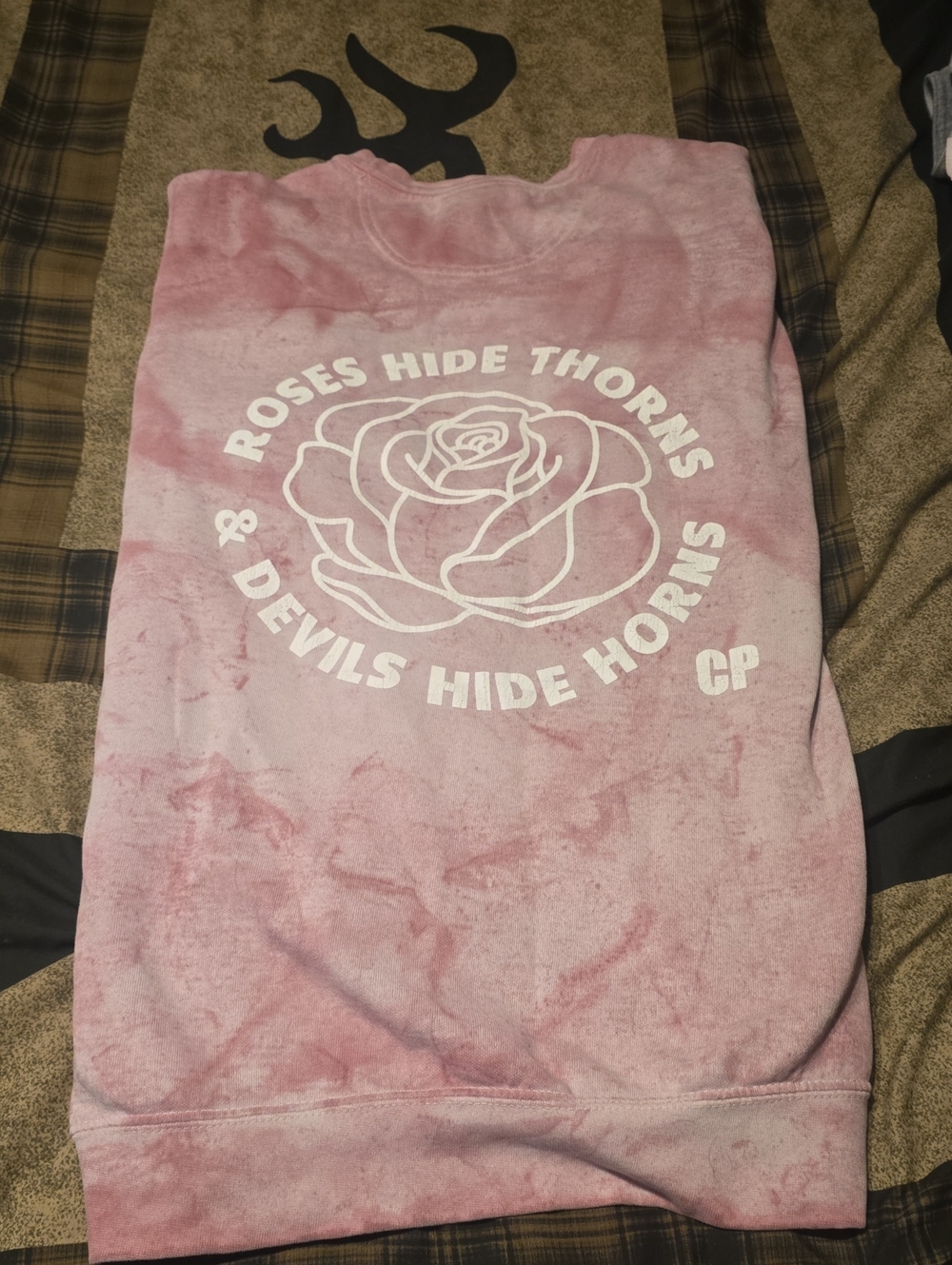 Comfort Colors Light Pink Tie-Dye Pullover Tee with Subtle Label Brand New Med